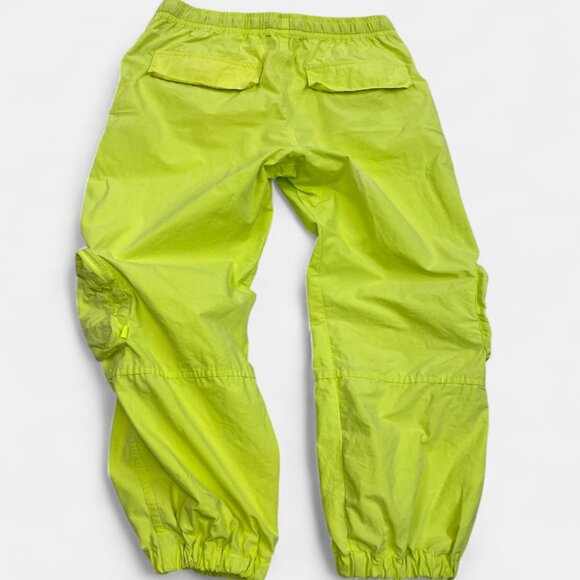 TNA Aritzia Cargo Pants Relaxed Mid Rise Adjustable Neon Green Women's Small - Picture 3 of 12